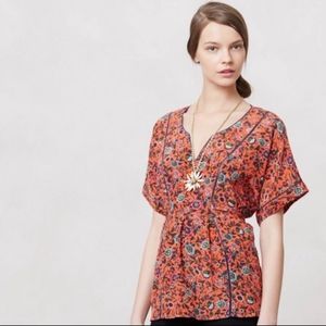 Anthropologie flower blouse